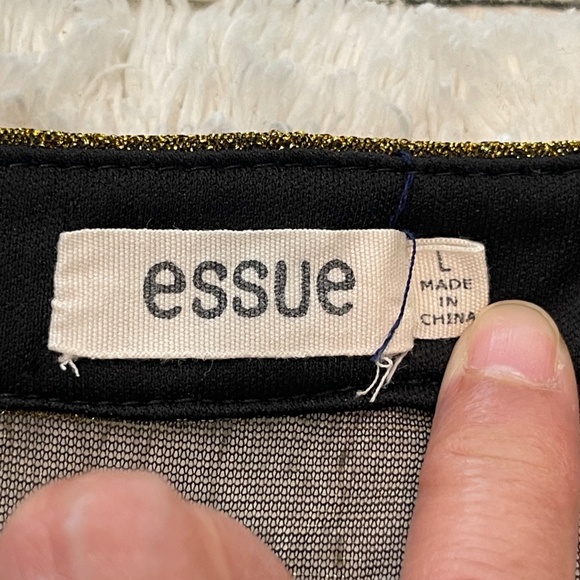 Essue Crop Top Women's L Gold Metallic Pullover Party Boy Trap Short Sleeve - Picture 6 of 12